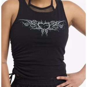 Hot Topic Black Tribal Heart Layered Tank Top
